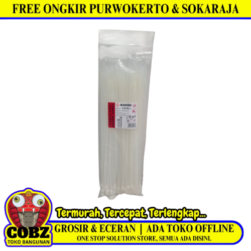 3.6 MM x 300 MM / MASKO Kabel Cable Ties Tali Ripet 30 CM Putih Pack