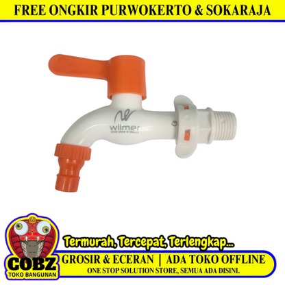 1/2 IN / WILMER Kran Air Tembok Taman Kamar Mandi Plastik PVC