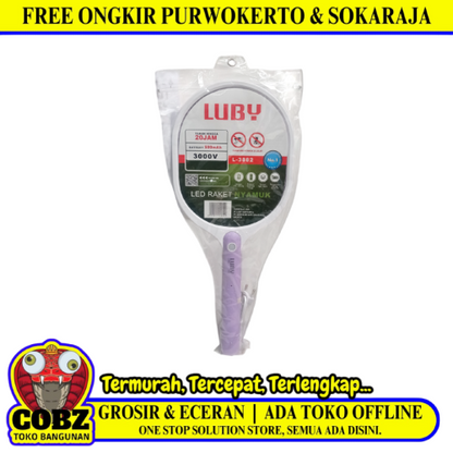 LUBY L-3882 Mosquito Swatter Raket Nyamuk Cas Rechargeable Kabel