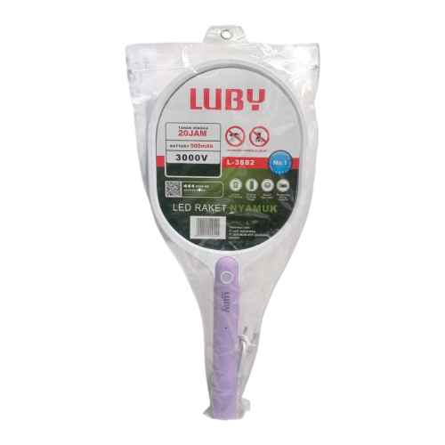 LUBY L-3882 Mosquito Swatter Raket Nyamuk Cas Rechargeable Kabel
