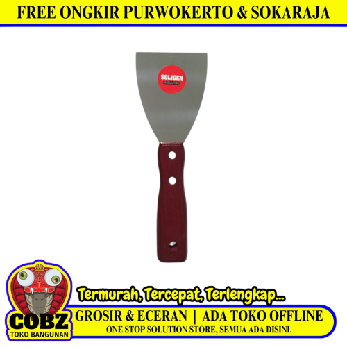 3 IN / SOLIGEN Sekrap Kape Scrapper Cat Perata Acian Gagang Kayu