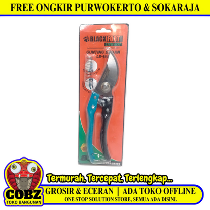 8.5 IN / BLACKFOOT Gunting Dahan Bengkok Ranting Tanaman Pruning Shears Gagang Fiber