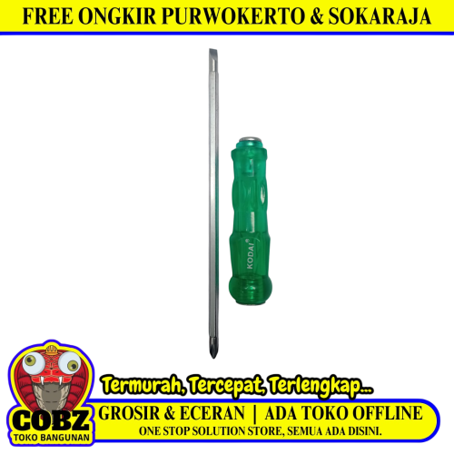 4 IN / KODAI  Obeng Screwdriver Two Way Bolak Balik Plus Minus 2 In 1 Gagang Fiber