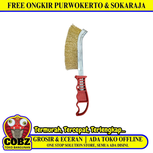 9 IN / CAB Sikat Kawat Bengkok Bahan 1 Karat Gagang Bahan Fiber