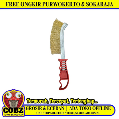 9 IN / CAB Sikat Kawat Bengkok Bahan 1 Karat Gagang Bahan Fiber