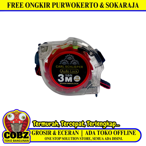 3 M / CARL SCHLIEPER SCH3019 Meteran Alat Ukur Tukang Bangunan Measuring Tape