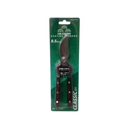 8.5  IN / CARL SCHLIEPER Gunting Dahan Bengkok Ranting Tanaman Pruning Shears Gagang Kayu