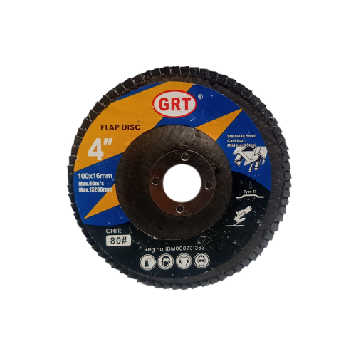 4 IN x GRIT 80 / GRT Flap Disc Mata Gerinda Amplas Susun Kipas