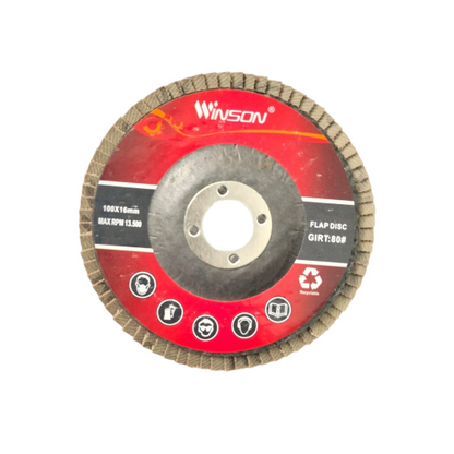 4 IN x GRIT 80 / WINSON Flap Disc Mata Gernda Amplas Susun Kipas