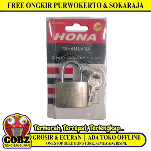 30 MM / HONA Gembok Pintu Pagar Padlock Anti Maling Leher Pendek