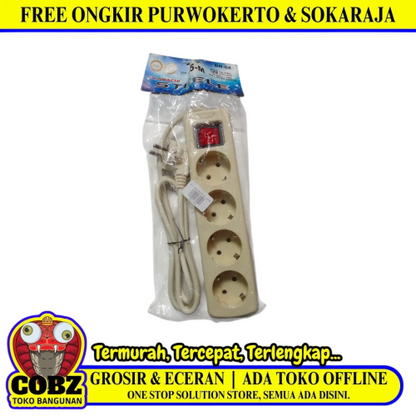 4 LUBANG x 150 CM / KAWACHI STEELE DN-04 Stop Kontak Colokan Terminal Kabel 1.5 M