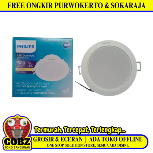7 WATT / PHILIPS LED Downlight Lampu Tanam Plafon Warm White