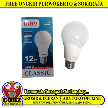12 WATT / LUBY CLASSIC GEN 2 LED Lampu Bohlam Bulb Moto Putih