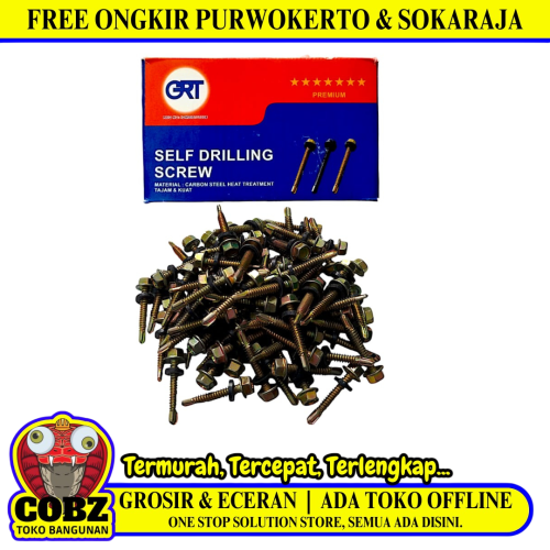 #12 X 30 MM / GRT Roofing Baut Sekrup Atap Baja Ringan Kuning Dus