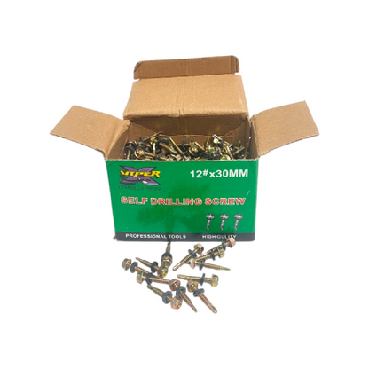 #12 x 30 MM / VIPER K Roofing Baut Sekrup Atap Baja Ringan Kuning Dus