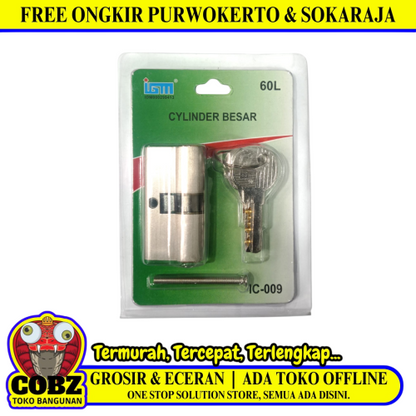 IGM Silinder Anak Kunci Pintu Knop Kuping Putar Besar + 4 Kunci Set