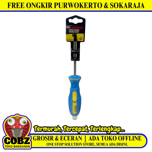 4 IN / CPT NATIONAL Obeng Screwdriver One Way Plus Gagang Karet