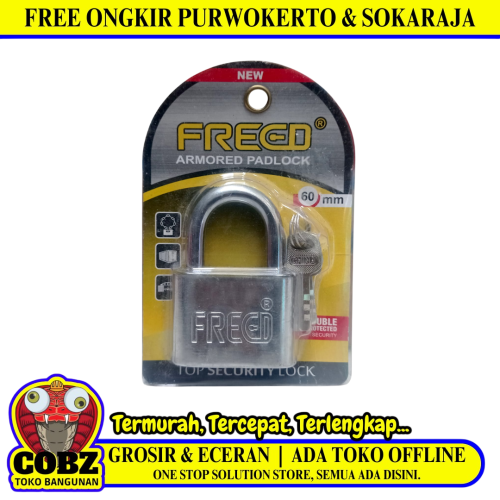 60 MM / FREED Gembok Pintu Pagar Padlock Anti Maling Leher Pendek