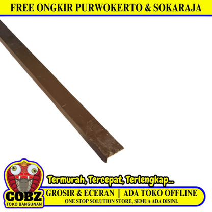 0.6 MM x 6 M / TM Rel Pintu Atas Sliding Door Aluminium Coklat Doff Batang
