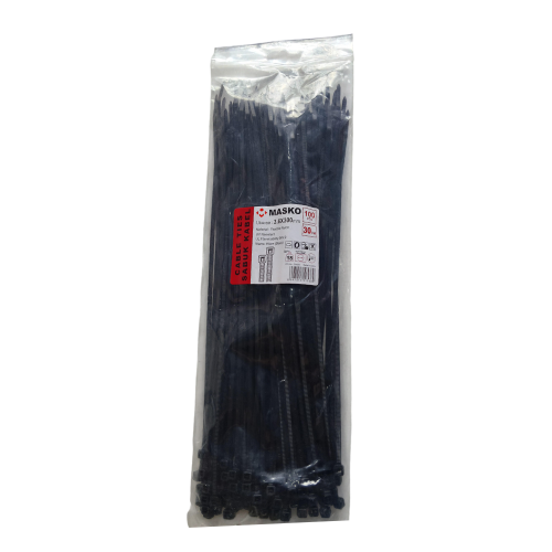 3.6 MM x 300 MM / MASKO Kabel Cable Ties Tali Ripet 30 CM Hitam Pack