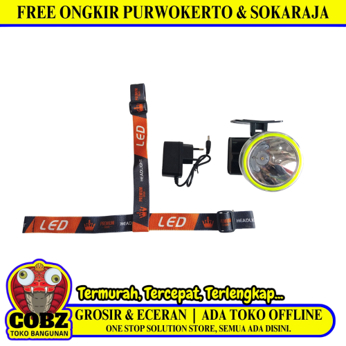 40 WATT / LUBY L-2880NL Senter Kepala Lampu LED Headlamp Jauh Dekat Charge