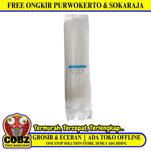 3.6 MM x 300 MM / SW Kabel Cable Ties Tali Ripet 30 CM Putih Pack