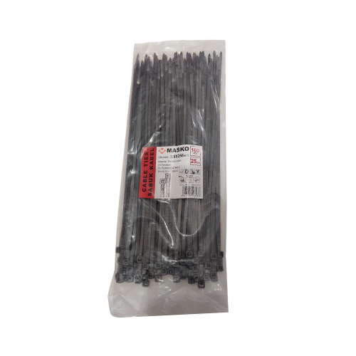 3.6 MM x 250 MM / MASKO Kabel Cable Ties Tali Ripet 25 CM Hitam Pack