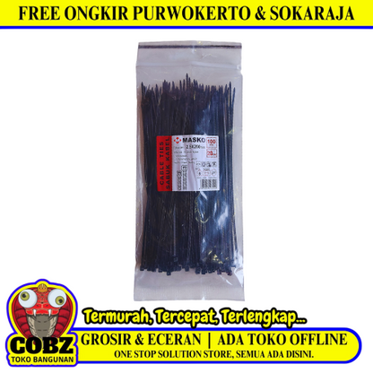 2.5 MM x 200 MM / MASKO Kabel Cable Ties Tali Ripet 20 CM Hitam Pack