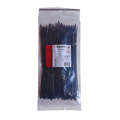 2.5 MM x 200 MM / MASKO Kabel Cable Ties Tali Ripet 20 CM Hitam Pack