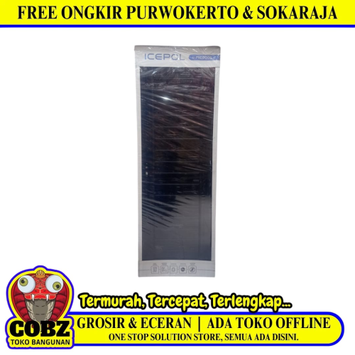 7 CM x 70 CM x 200 CM / ICEPOL Pintu Kamar Mandi PVC Motif Hitam Set