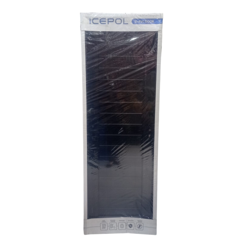 7 CM x 70 CM x 200 CM / ICEPOL Pintu Kamar Mandi PVC Motif Hitam Set