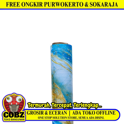 120 CM x 15 M / FITAMA Karpet Perlak Lantai Meja Vinyl PVC Blue Roll