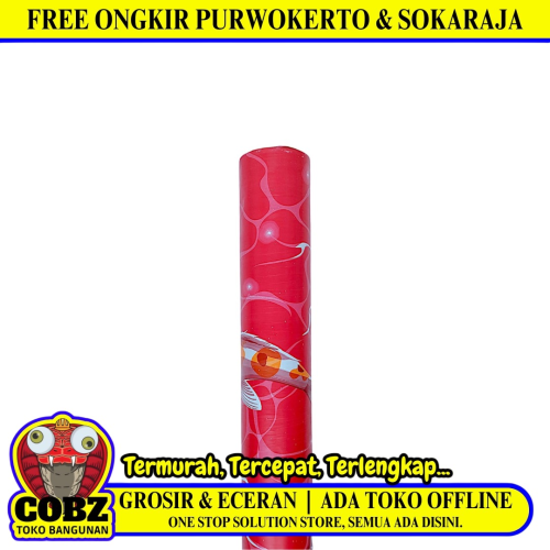 120 CM x 15 M / FITAMA Karpet Perlak Lantai Meja Vinyl PVC Red Roll