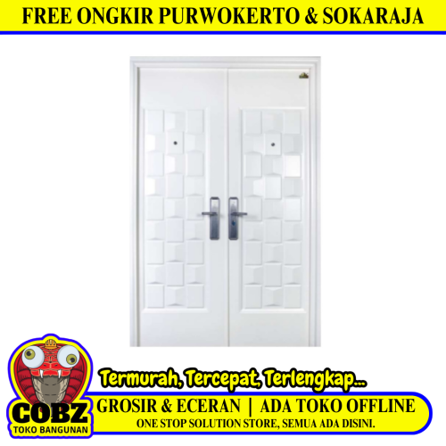 5 CM x 150 CM x 230 CM / FORTRESS PRIME 150.03 DOUBLE Pintu Kamar Mandi Baja Putih Set