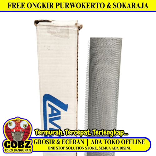 2.5 MM x 5 MM x 100 CM x 10 M / LAVON Strimin Nyamuk Parabola Baja Silver Roll