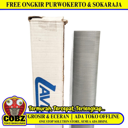 2.5 MM x 5 MM x 100 CM x 10 M / LAVON Strimin Nyamuk Parabola Baja Silver Roll