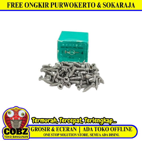 1/2 IN / CHW Sekrup Baut Kayu Kepala Rata Plus Wood Screw Dus