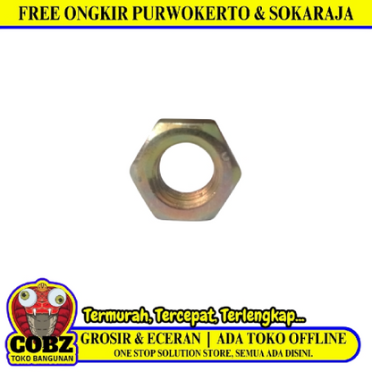 M 12 / TM Mur Nut Hexagon Galvanis Kuning Biji
