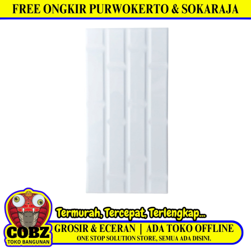 25 CM x 50 CM / ICARUS VENOTTY Keramik Dinding Kamar Mandi Glossy White Dus