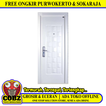 5 CM x 90 CM x 230 CM / FORTRESS PRIME 90.03 SINGLE Pintu Kamar Mandi Baja White Set