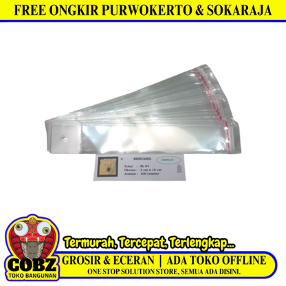 3 CM x 16 CM / TM Plastik OPP Perlize Transparan Pack