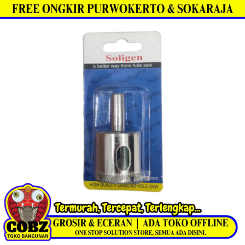 30 MM / SOLIGEN Mata Coring Diamond Core Pelubang Keramik Granit Kaca