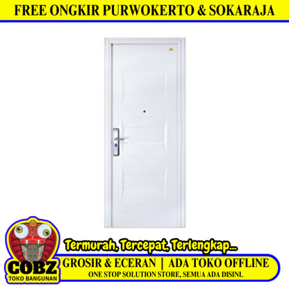 5 CM x 90 CM x 230 CM / FORTRESS PRIME 90.01 SINGLE Pintu Kamar Mandi Baja White Set