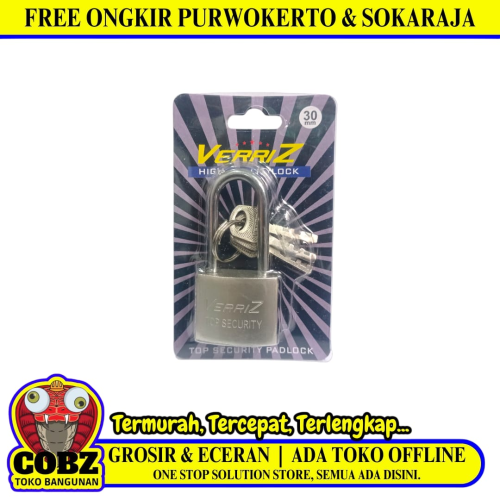 30 MM / VERRIZ Gembok Pintu Pagar Padlock Anti Maling Leher Panjang