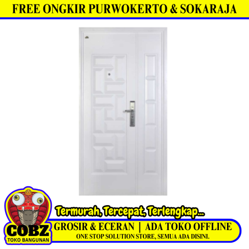 5 CM x 120 CM x 220 CM / FORTRESS PRIME 120.04 MOM & SON Pintu Kamar Mandi Baja White Set