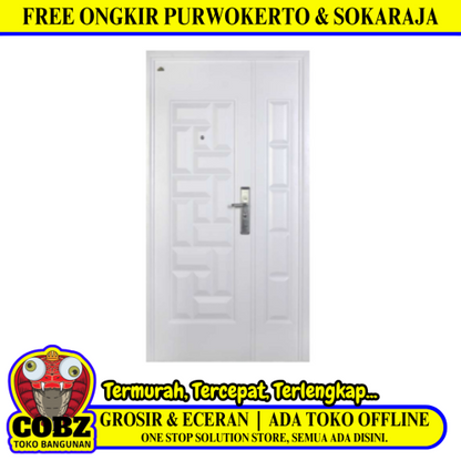 5 CM x 120 CM x 220 CM / FORTRESS PRIME 120.04 MOM & SON Pintu Kamar Mandi Baja White Set