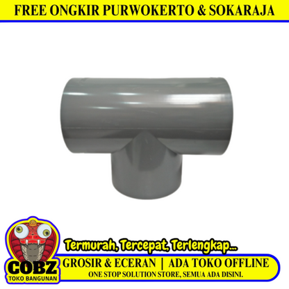 8 IN x 4 IN / RUCIKA D-DT Tee Sambungan Fitting Pipa PVC
