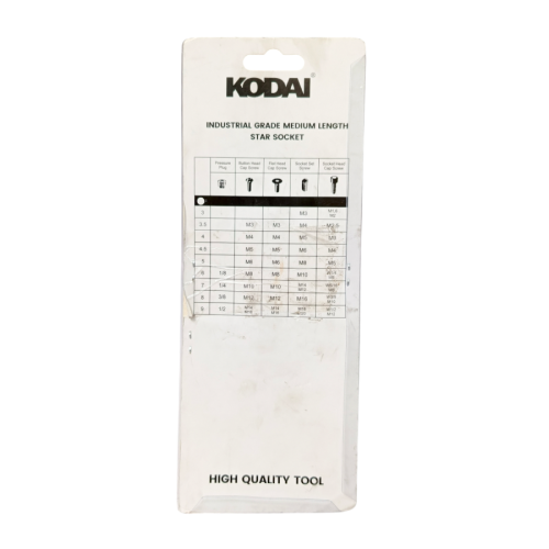T 10 - T 50 / KODAI Kunci L Bintang Torx Key Jenis Gagang 9 Pcs Set