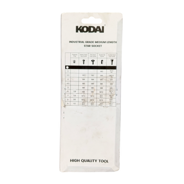 T 10 - T 50 / KODAI Kunci L Bintang Torx Key Jenis Gagang 9 Pcs Set
