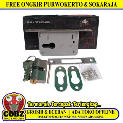 BELMONDO Slot Body Kunci Pintu Geser Lidah Mekar Sliding Door Set